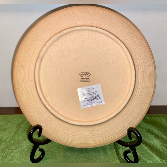NWT Mud Pie Green Leaf Stoneware set of 4 Salad Plates - Picture 3 of 4